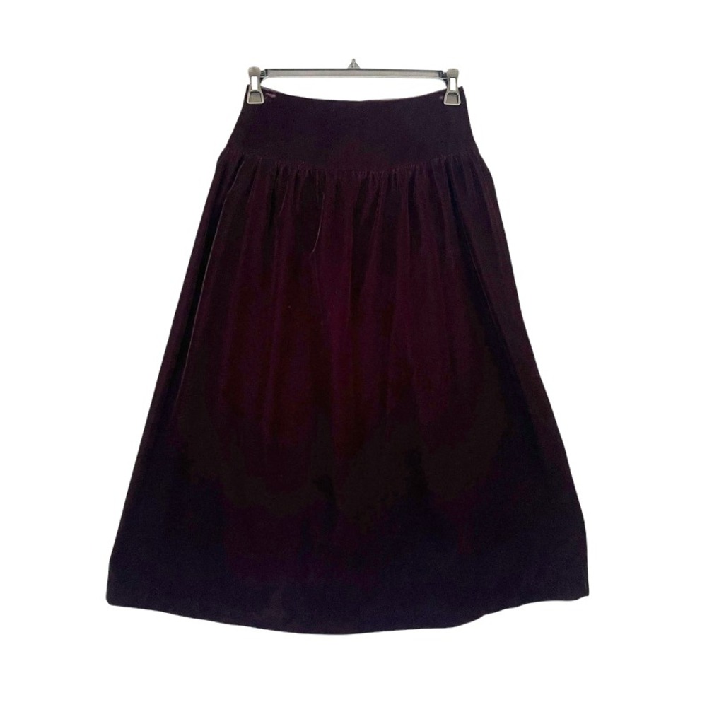 VTG Moda Int'l Victoria's Secret BLACK VELVET MAXI SKIRT Dropped Waist 12/M